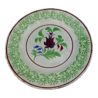 Mid 19th Century English Hand Painted Serving Plate For Sale