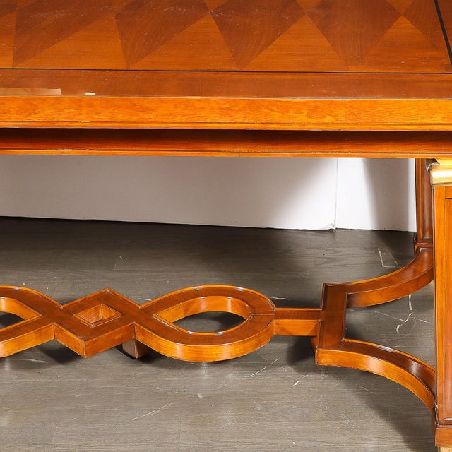 Art Deco Directoire Style Book-Matched Walnut Dining Table From l'Art De Vivre For Sale - Image 13 of 18