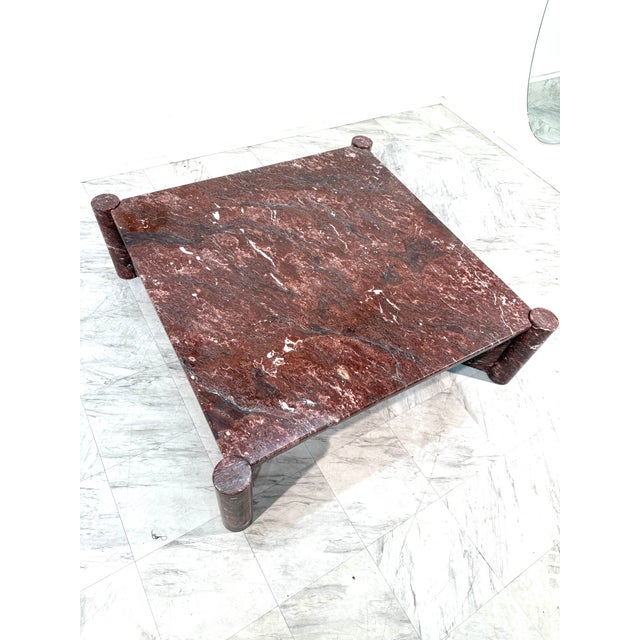 1970s Attributed to Gae Aulenti "Jumbo" Coffee Table for Knoll, Rosso Verona Marble For Sale - Image 9 of 9
