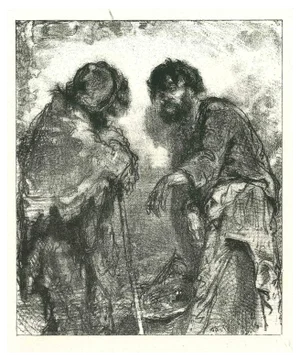 Paul Gavarni, The Vagabonds, Original Lithograph, 1881