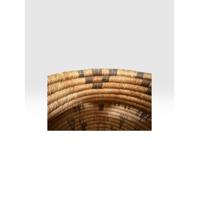 Museum Quality 17” Created in the Style of Native American Polychrome Olla Basket - Dual Register For Sale - Image 9 of 13