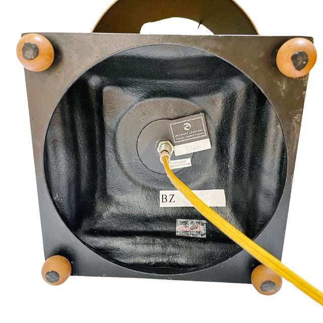 Vintage Tole Palm Tree Table Lamp With Tole Shade For Sale - Image 9 of 10