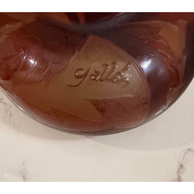 Glass 1900s Monumental French Signed Émile Gallé Art Nouveau Cameo Glass Vase. For Sale - Image 7 of 11