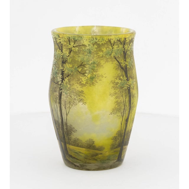 Early 20th Century Daum Nancy Landscape Scene Cameo Glass Vase For Sale - Image 5 of 10