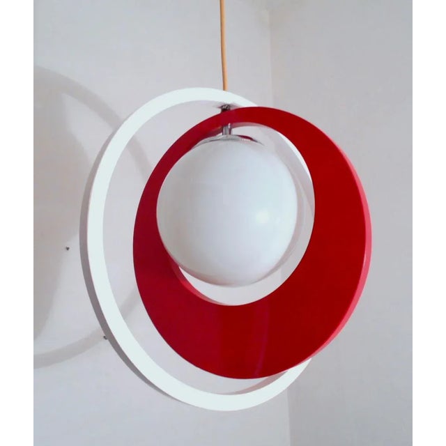 Wood Space Age Italian Pendant Lamp, 1960s For Sale - Image 7 of 7