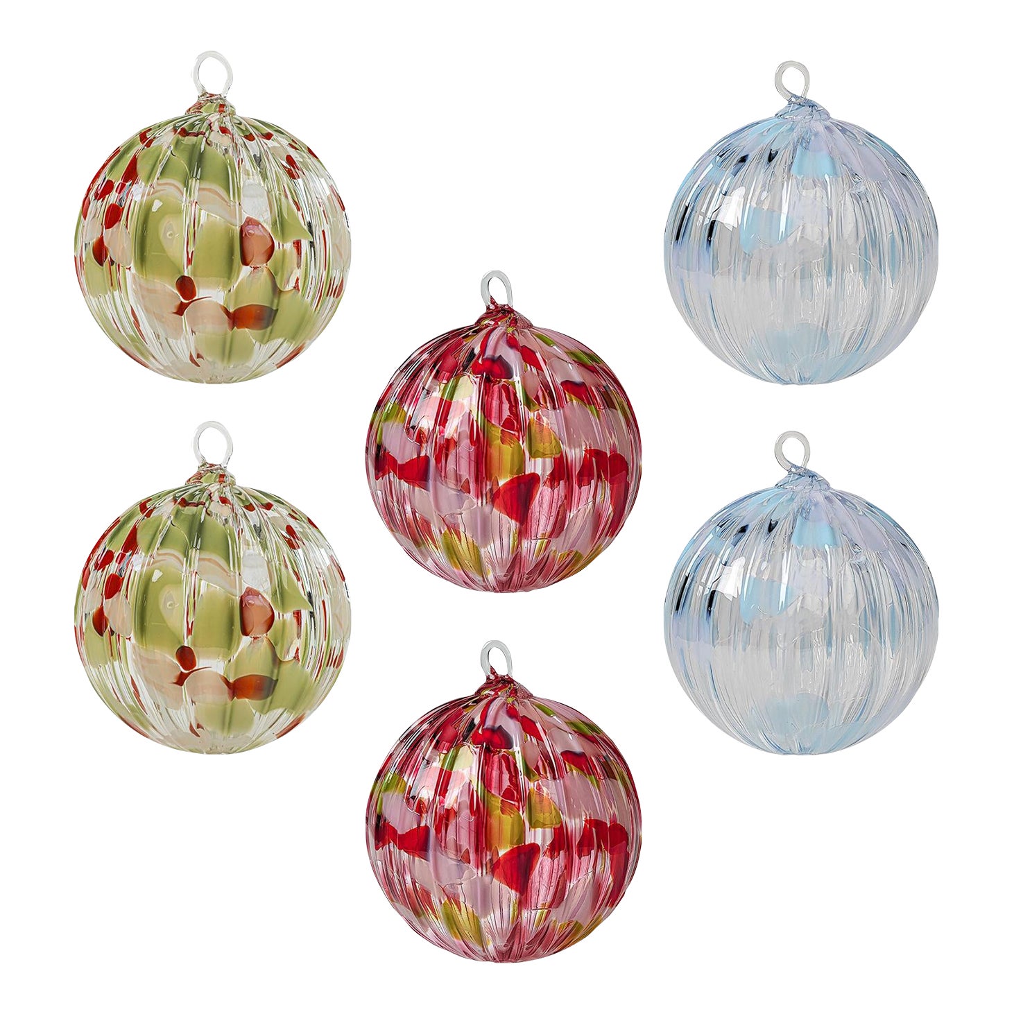 Handmade Glass Ornaments Assorted Happiest Holiday, Set of 6 Chairish