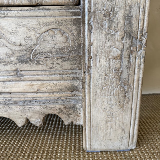 Vintage Reclaimed Fir 3 Door Carved Console For Sale - Image 16 of 18