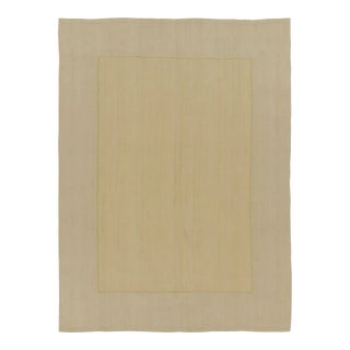 Rug & Kilim’s Contemporary Textural Solid Kilim in Beige and Gold Tones For Sale