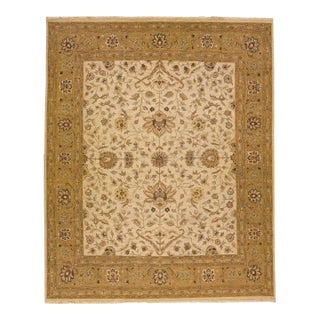 Early 21st Century Designed Modern Peshawar Handmade Oversize Wool Rug in Beige For Sale