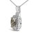 Haus of Brilliance Sterling Silver Cushion Gray Green Amethyst and Diamond Accent Halo Pendant Necklace For Sale - Image 4 of 4