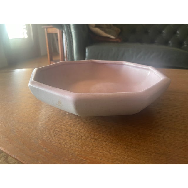 Art Nouveau Art Nouveau Weller Art Pottery Hexagon Mauve Lavender Bowl - Rare Indeed For Sale - Image 3 of 5