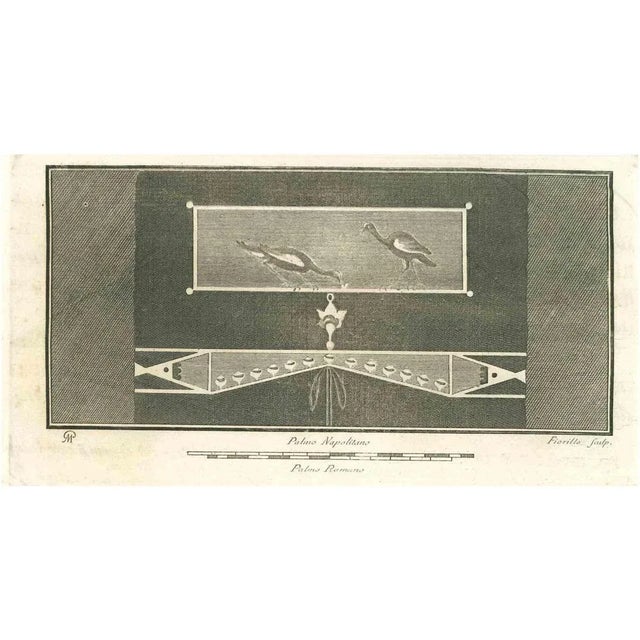 Ancient roman scene from the series "antiquities of herculaneum", is an etching on paper realized by nicolo fiorillo in...