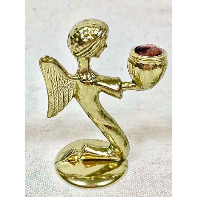 Mid-Century Modern Vintage Christmas Angel Miniature Candle Holders- Set of 4 For Sale - Image 3 of 6