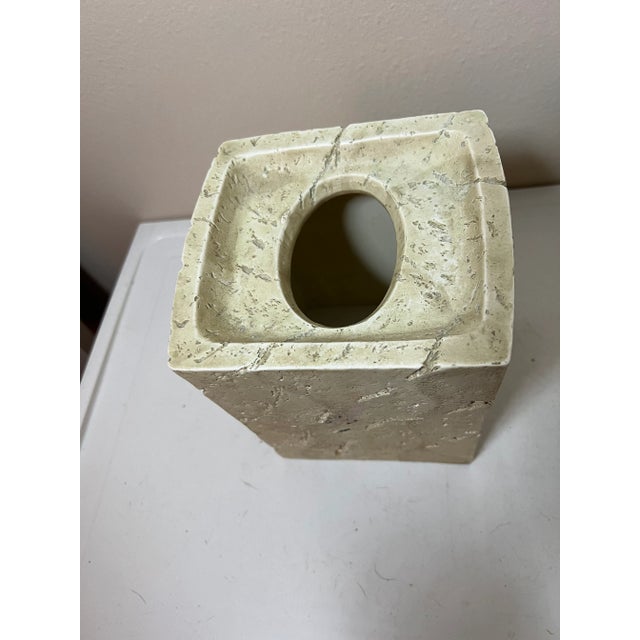 Contemporary 21th Century Faux Stone Tissue Box Cover For Sale - Image 3 of 4