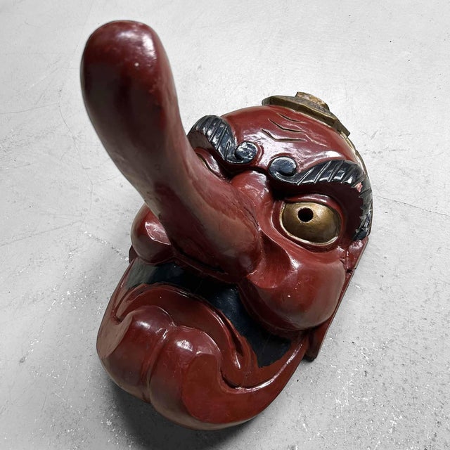 Traditional Wooden Tengu Mask, 1920s For Sale - Image 14 of 16