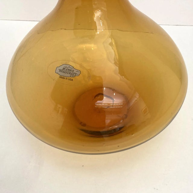 1960s Vintage Blenko Honey Genie Decanter, Mid-Century For Sale - Image 5 of 10