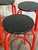 Mid-Century Modern Set of 6 Red Plywood Bar Stools With Metal Frames Mid-Century Modern For Sale - Image 3 of 9