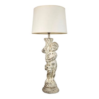 1960’s Poured Concrete Greek Figural Table Lamp For Sale