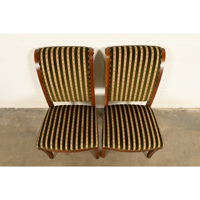 Late 20th Century Henredon French Empire Carved Mahogany Side Chairs or Dining Chairs, Pair For Sale - Image 5 of 15