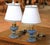 Mid 20th Century Pair of Mid-Century Italian Murano Blue Art Glass Table Lamps With Custom Shades For Sale - Image 5 of 8