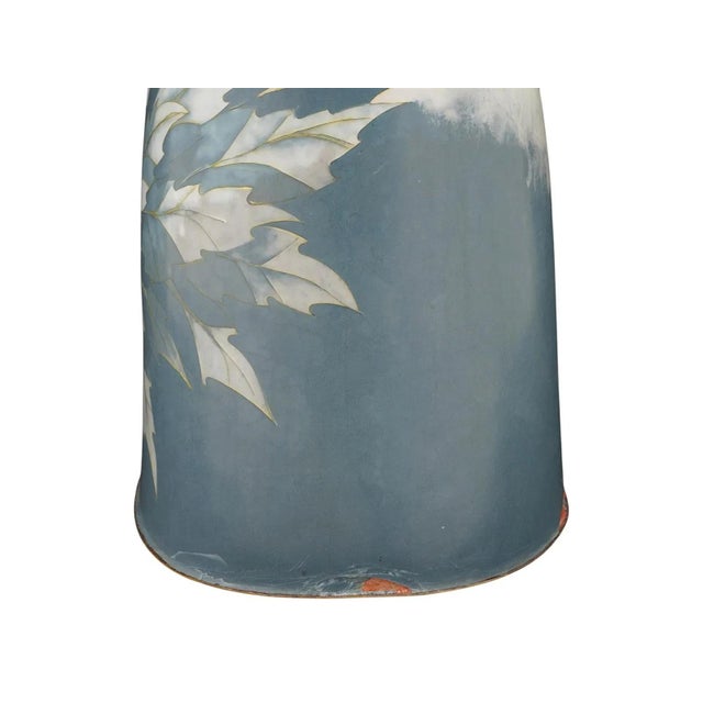 Metal Japanese Cloisonne Enamel Vase Maple Leaves Yoshiko Noda For Sale - Image 7 of 7