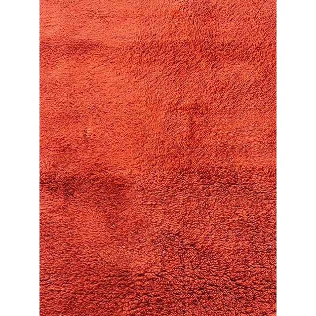1950s Single Colour Red Orange Background Moroccan Tribal Rug, 1950s For Sale - Image 5 of 11
