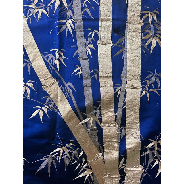 Textile Japanese Embroidery Silk Bamboo Fukusa Meiji Period For Sale - Image 7 of 12