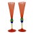 Mid 20th Century Harlequin Gense Berit Johansson Glass Champagne Flutes Multicolor Signed - a Pair For Sale