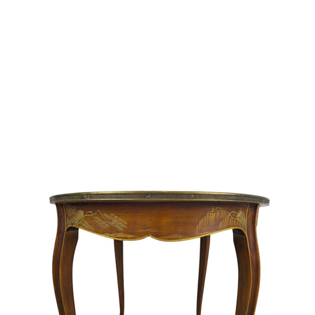 Wood 19th Century French Chinoiserie Table with Painted Landscape For Sale - Image 7 of 8