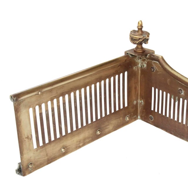 Early 20th Century Neo Classical Polished Pierced Brass Fireplace