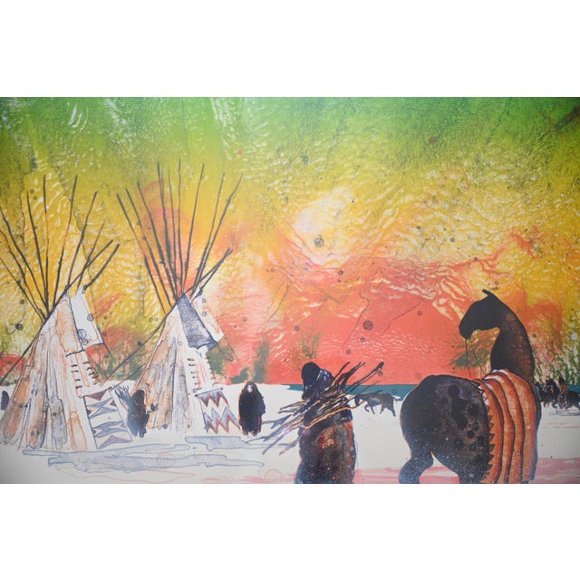 Original serigraph by Earl Biss (Apsáalooke/Crow, 1947–1998), one of the most celebrated Native American artists of the...