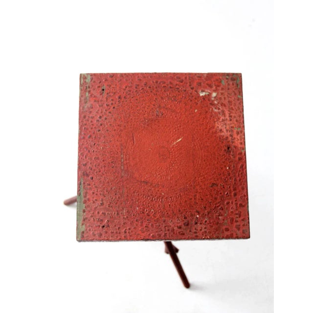 Antique Red Folk Art Table For Sale - Image 6 of 12