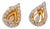 14k Solid Yellow Gold Natural Pave Diamond Pear Shaped Earrings, A Pair For Sale