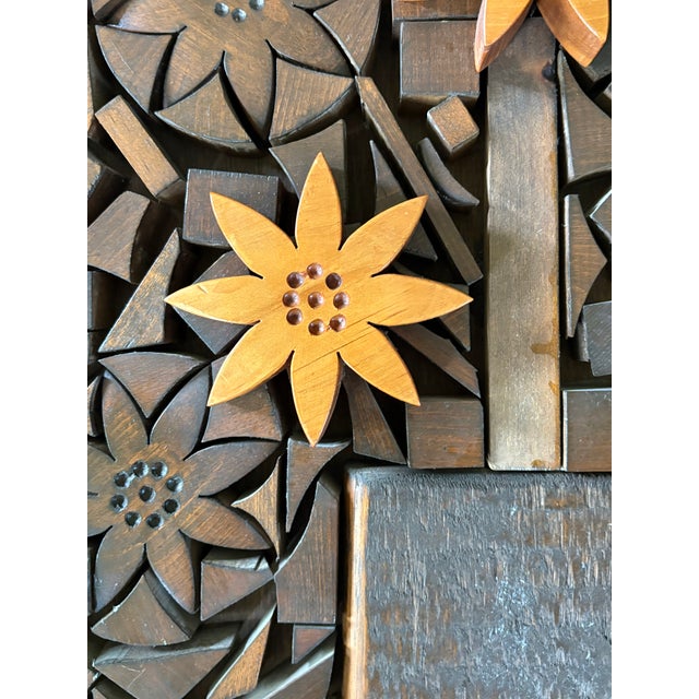 Wood 1970s Cappi Korean Layered Wall Panel Sculpture For Sale - Image 7 of 11