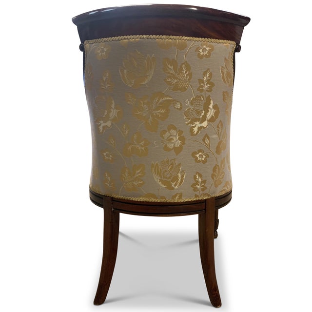 William IV Mahogany Armchair with Cream Damask Upholstery For Sale - Image 6 of 9
