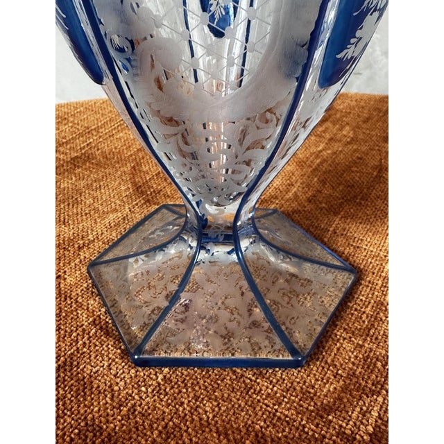 Vintage Bohemian Crystal Vase, 1920s For Sale - Image 4 of 10