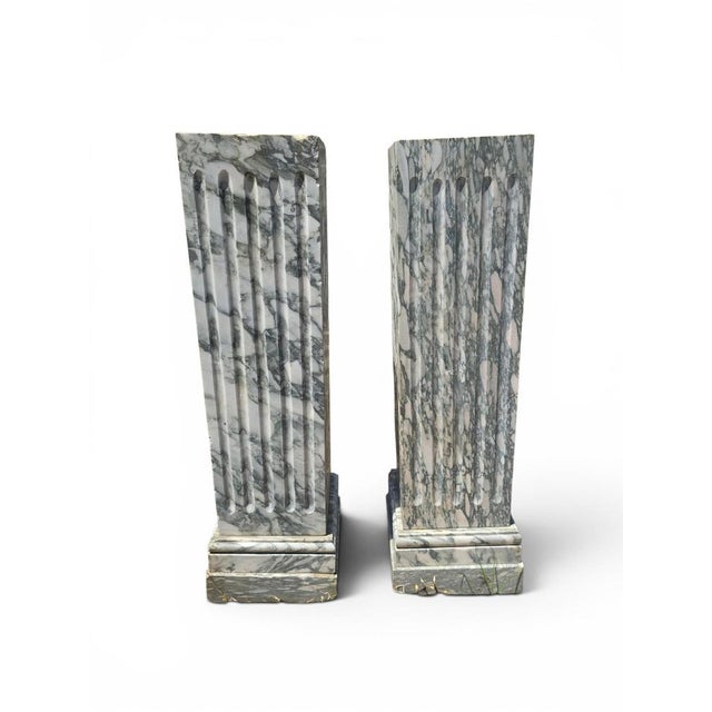 Italian Marble Pedestals, 1920s, Set of 2 For Sale - Image 3 of 9