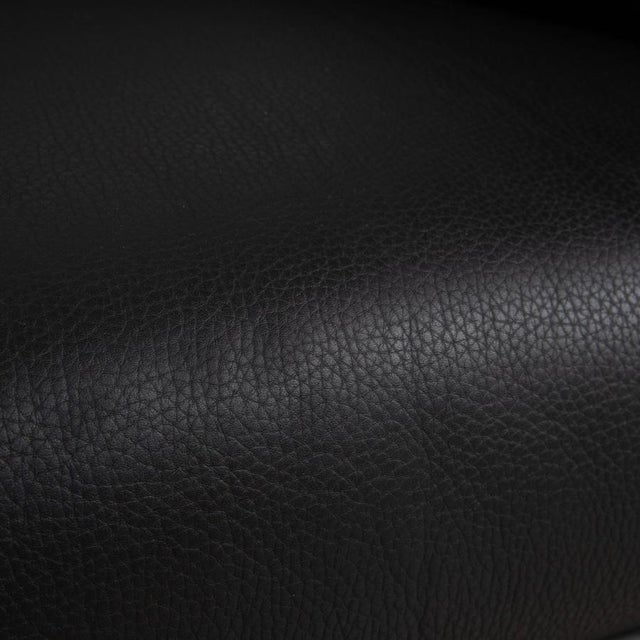 Leather Jason Armchair in Black Nappa Leather and Metal Frame from Walter Knoll For Sale - Image 4 of 13