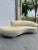 Vintage modern cloud sofa upholstered in a soft sage suede with chrome feet. Vladimir Kagan for Wieman. c.1980s. A...