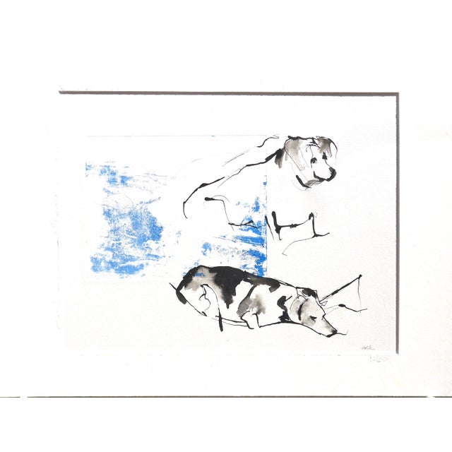 2020s "Beagles" Contemporary Ink Drawing For Sale - Image 5 of 5