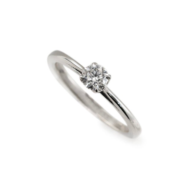 Modern Ladies 10k White Gold Lab Grown Diamond Cathedral Engagement Ring, Size 7 For Sale - Image 3 of 7