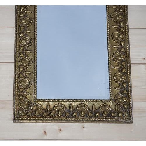 Antique Neoclassical Style Brass Shells Mirror For Sale - Image 6 of 8
