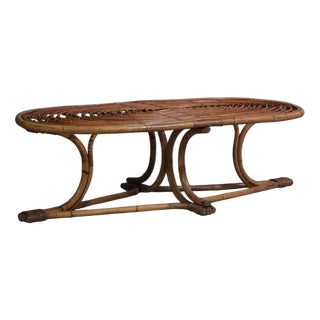 Low Wicker Table, 1960s For Sale