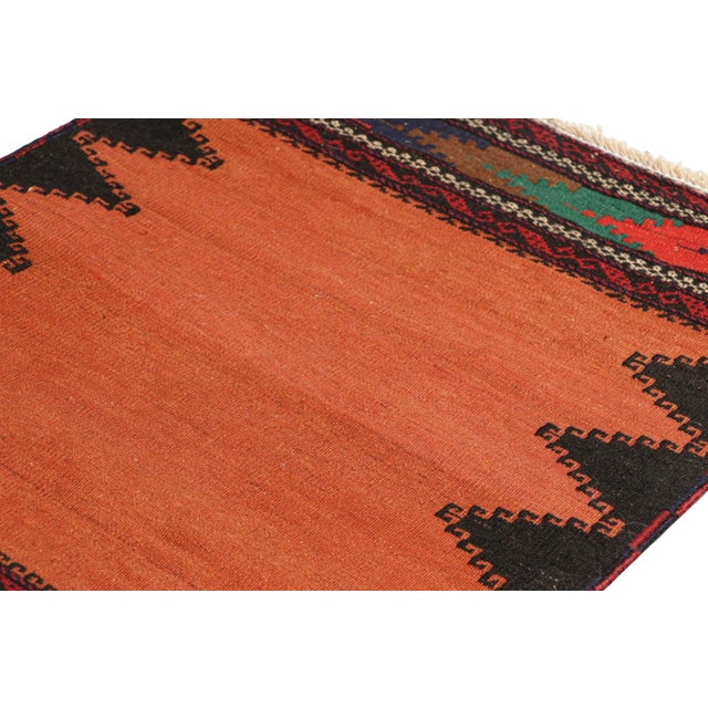 Rug & Kilim Vintage Afghan Kilim in Rust, With Polychromatic Patterns, From Rug & Kilim For Sale - Image 4 of 7