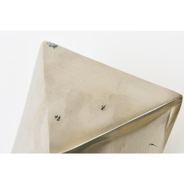 Vintage Two Brass and Nickel Sculptural Objects or Paperweights 60;s For Sale - Image 12 of 12