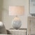 Featuring A Textured, Horizontally Striped Ceramic Base In Soothing White And Gray Tones, The Clary Table Lamp Elegantly...