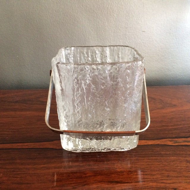 MidCentury Frosted Glass Ice Bucket Chairish