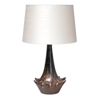 Sculptural Glazed Ceramic Table Lamp from Niels Preben Larsen, Denmark, 1967 For Sale