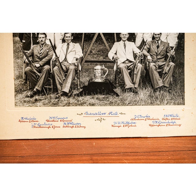 1940s Preppy University of Cambridge Riffle Association Antique Photograph Portrait Trophy Hunting Shooting Country Home Decor For Sale - Image 12 of 14