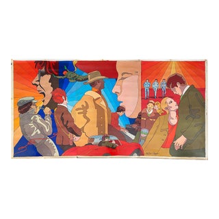 1960s Milton Glaser Psychedelic Figurative Triptych Poster For Sale